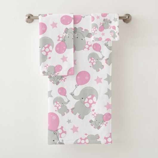 Pattern of Elephants, Cute Elephants - Pink Gray (En situation)