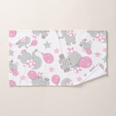 Pattern of Elephants, Cute Elephants - Pink Gray (Serviette à main)