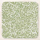 Pattern of green leafy branches  vierkante kartonnen onderzetter (Voorkant)