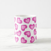 Pattern of Hearts Stylish Modern White Pink Chic  Koffiemok (Center)
