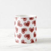 Pattern of Hearts Stylish Modern White Red Chic  Koffiemok (Center)