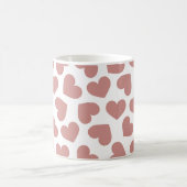 Pattern of Hearts Stylish Modern White Red Chic Koffiemok (Center)