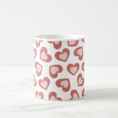 Pattern of Hearts Stylish Modern White Red Chic  Koffiemok (Center)