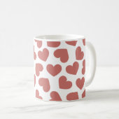 Pattern of Hearts Stylish Modern White Red Chic Koffiemok (Voorkant rechts)