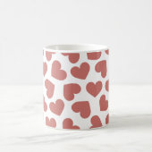 Pattern of Hearts Stylish Modern White Red Chic Koffiemok (Center)