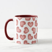 Pattern of Hearts Stylish Modern White Red Chic Mok (Links)