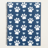 Pattern of paws, Dog paws, White paws, Blue Hearts (Devant)