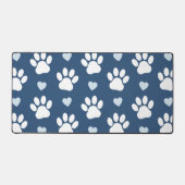 Pattern of paws, Dog paws, White paws, Blue Hearts (Recto)
