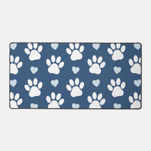 Pattern of paws, Dog paws, White paws, Blue Hearts (Recto)
