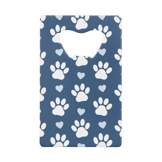 Pattern of paws, Dog paws, White paws, Blue Hearts (Devant)