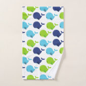 Pattern of Whales, Cute Whales, Sea Animals (Serviette à main)