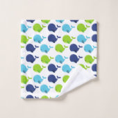 Pattern of Whales, Cute Whales, Sea Animals (Gant de toilette)