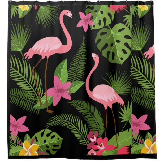 Pattern Peacock roze met ventilator Douchegordijn (Voorkant)