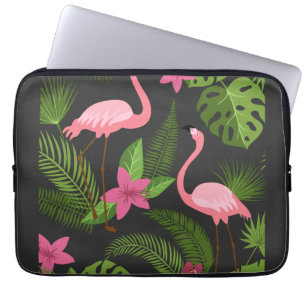 Pattern Peacock roze met ventilator Laptop Sleeve