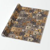 Pattern Pets Cute Dogs Lover Cadeaupapier (Uitgerold)