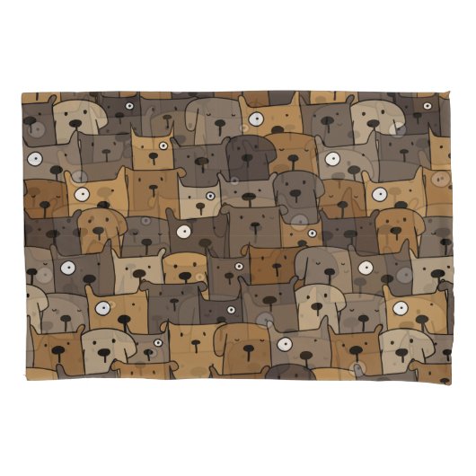 Pattern Pets Cute Dogs Lover Kussensloop (Voorkant-Links)