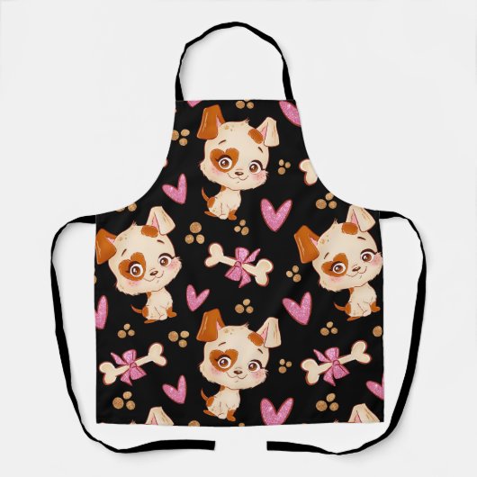 Pattern Pets Cute Funny Puppy Lover Schort (Voorkant)