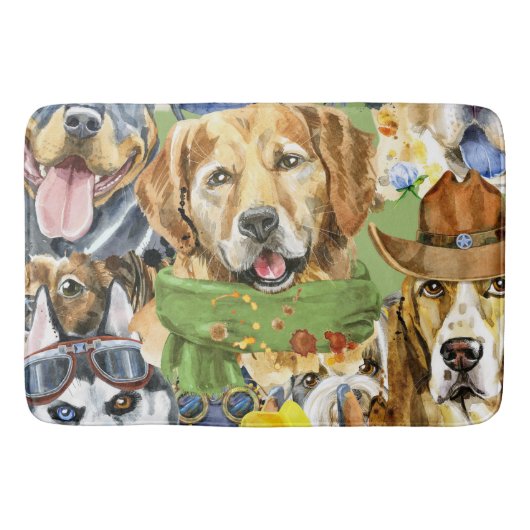 Pattern Pets Dogs Animals Lover Badmat (Voorkant)