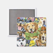 Pattern Pets Dogs Animals Lover Magneet (Voorkant / Achterkant)