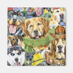 Pattern Pets Dogs Animals Lover Magneet