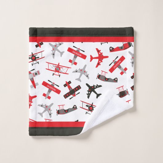 Pattern Red and Black WWII (Gant de toilette)