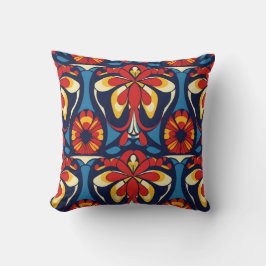 pattern red blue rose catholic kussen