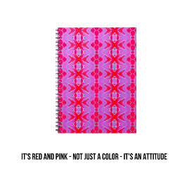 Pattern Red en Pink Art Nouveau Notitieboek