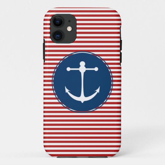 Pattern Red Yacht Club Case-Mate iPhone Case (Achterkant)