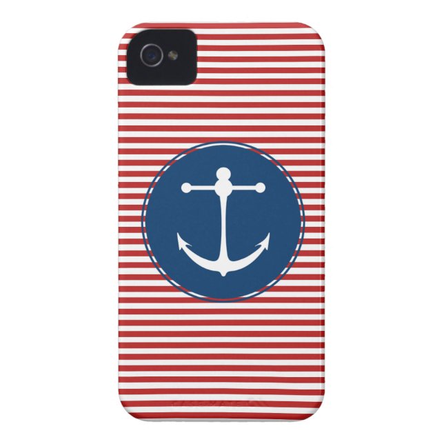 Pattern Red Yacht Club Case-Mate iPhone Case (Achterkant)
