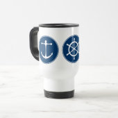 Pattern Red Yacht Club Reisbeker (Voorkant links)