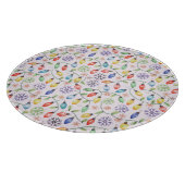 Pattern Retro Christmas Lights Snijplank (Hoek)