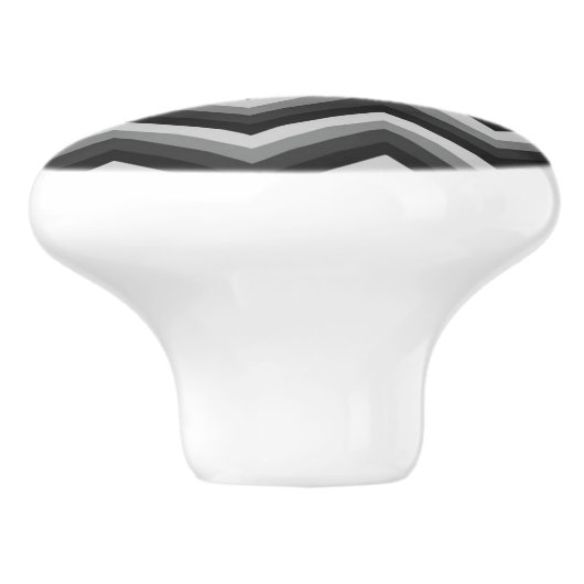 Pattern Retro Zig Zag Chevron Keramische Knop (Zijkant)