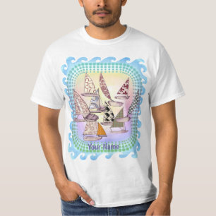 Pattern Sailships t-shirt