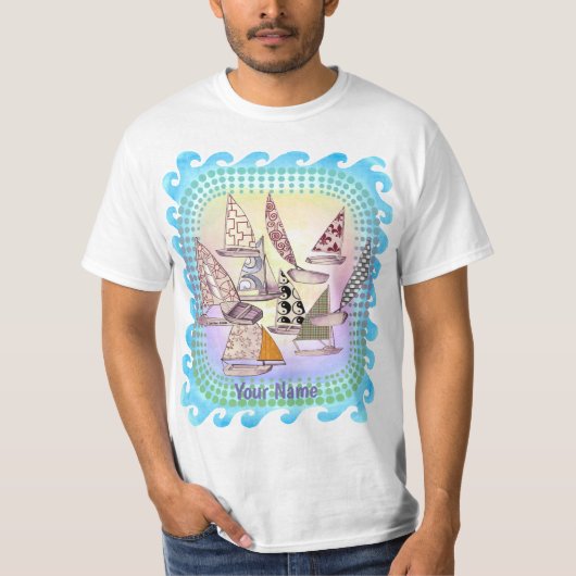 Pattern Sailships t-shirt (Voorkant)
