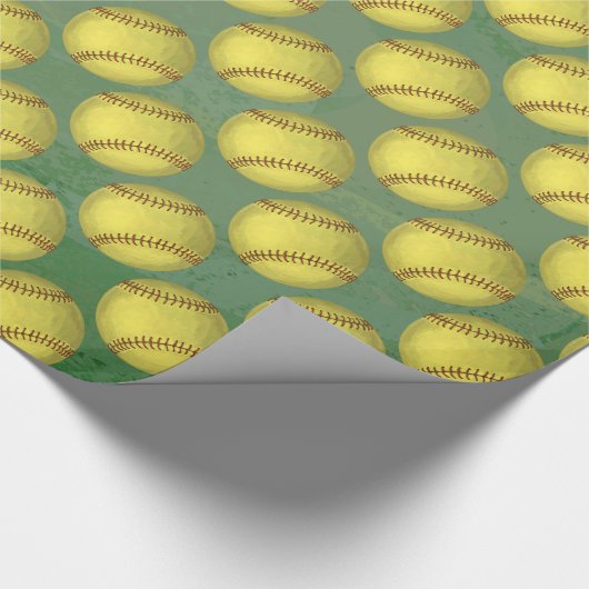 Pattern Softball Cadeaupapier (Hoek)