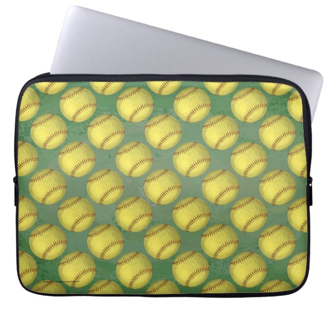 Pattern Softball Laptop Sleeve (Voorkant)