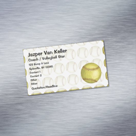 Pattern Softball Visitekaartje Magneet (Voorbeeld)