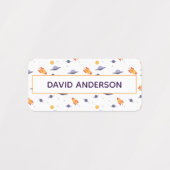 Pattern space ufo orange purple white labels (Design 1)