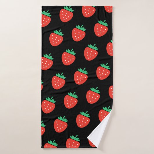 pattern strawberries badhanddoek (Badhanddoek)