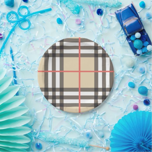 Pattern Stylish Scottish Geometric Mode Papieren Bordje (Feest)