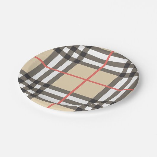 Pattern Stylish Scottish Geometric Mode Papieren Bordje (Gekanteld)