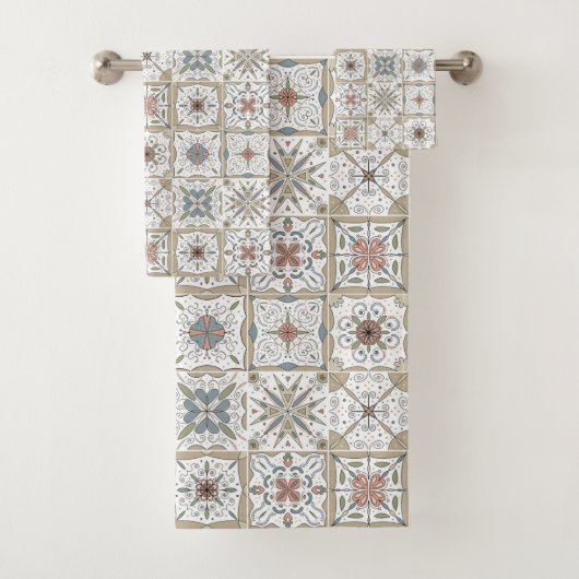 Pattern Tile Mosaic Bad Handdoek (Insitu)