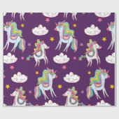 Pattern Unicorn Funny Magic Horse Cadeaupapier (Vlak)