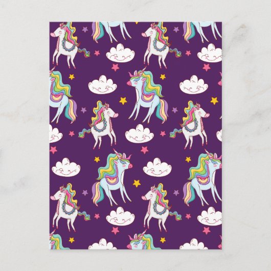 Pattern Unicorn Funny Magic Horse Feestdagenkaart (Voorkant)