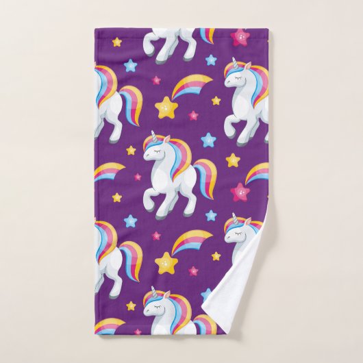 Pattern Unicorn Magic Horse Cute Handdoek (Handdoek)