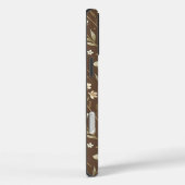 Pattern Wildflowers Brown Background Case-Mate iPhone Case (Achterkant / Rechts)