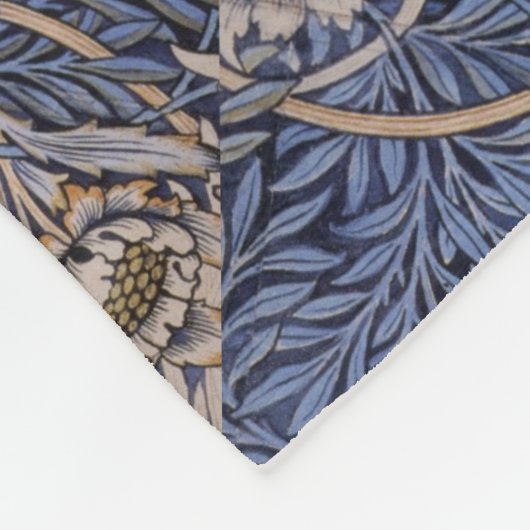 Patterned Blue en Gold Fleece Deken (Hoek)