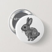 Patterned Bunny Rabbit Pin Badge Ronde Button 5,7 Cm (Voorkant /achterkant)