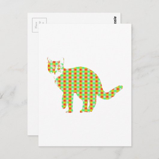 Patterned Cat Briefkaart (Voorkant / Achterkant)