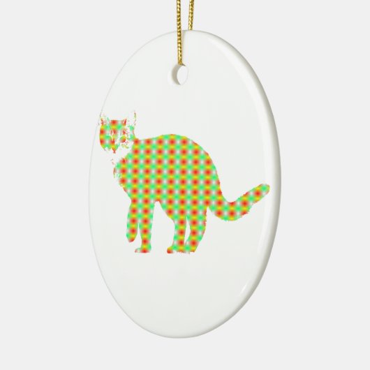 Patterned Cat Keramisch Ornament (Links)